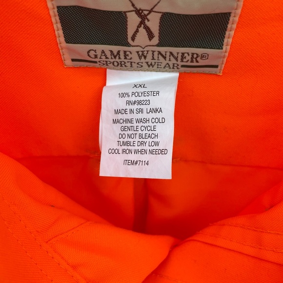 Orange Shirt Deer Hunting Outdoor Casual Game Winner Sportswear EUC Mens Sz XXL - Picture 7 of 8